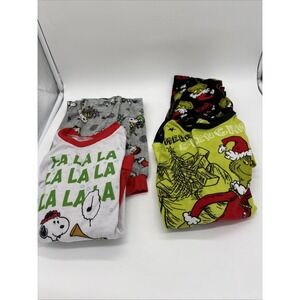 Two Sets Of Boys Christmas Pajamas‎ Size 8 Grinch And Snoopy